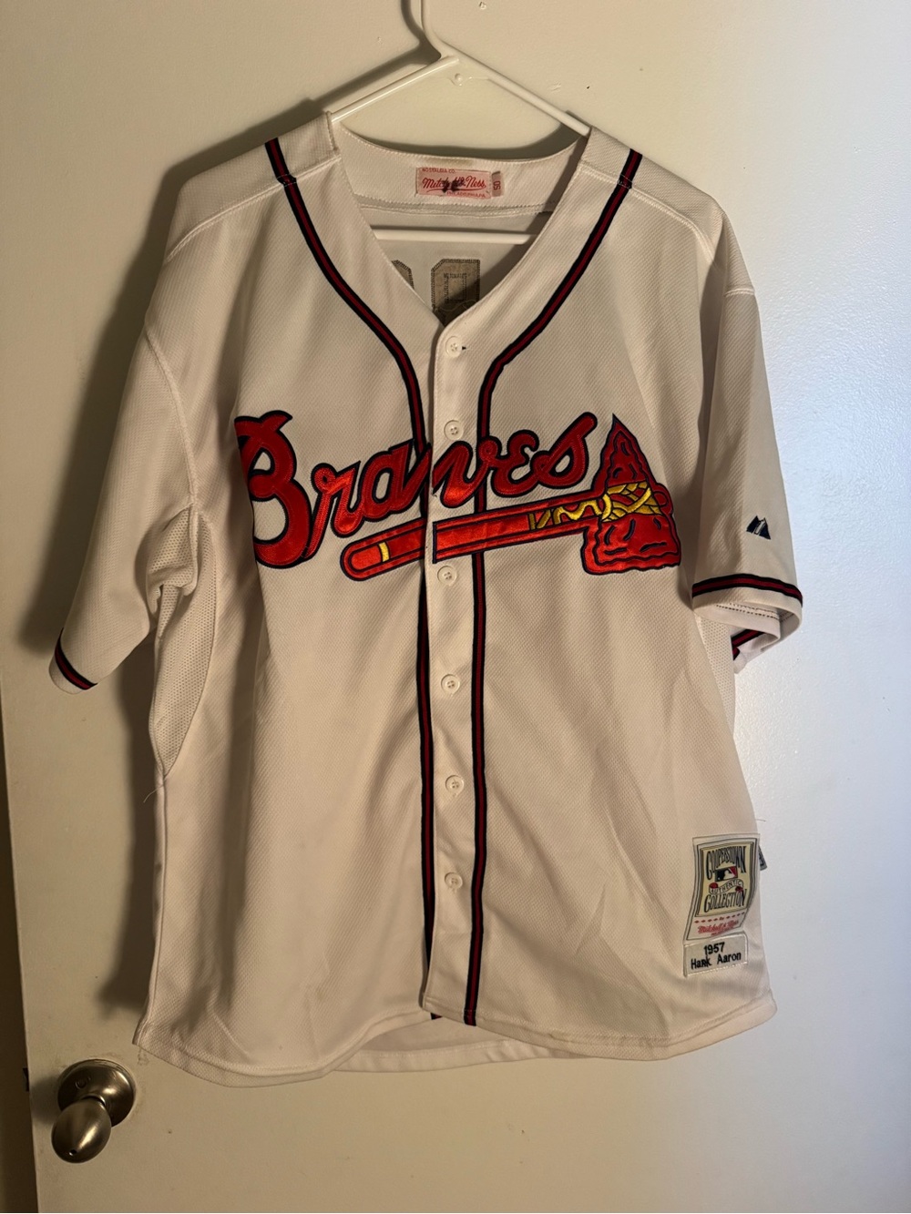 ⚾️ Mitchell & Ness Hank Aaron 1957 Milwaukee Braves #44 Jersey